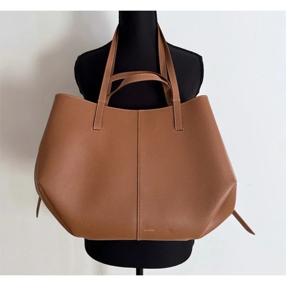 Polène Large Cyme Bag Textured Italian Calfskin Leather Tote w/ Box & Dust Bag - Picture 11 of 14